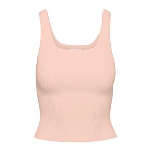 Aritzia babaton sculpt knit square neck tank in pink/coral colour (rose quartz)